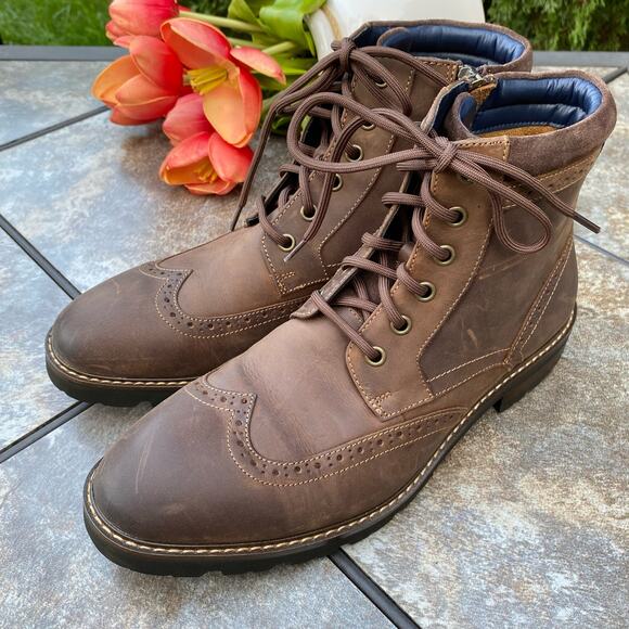 NEW Florsheim Brown Renegade Wingtip Oxford Boot Men's Size 9 - Picture 2 of 11